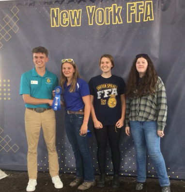 group of FFA student receive an award