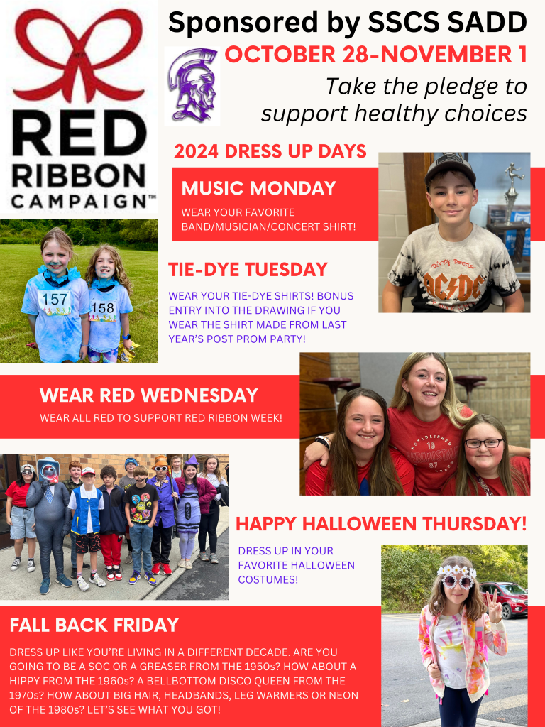 Red ribbon spirit week schedule for 2024