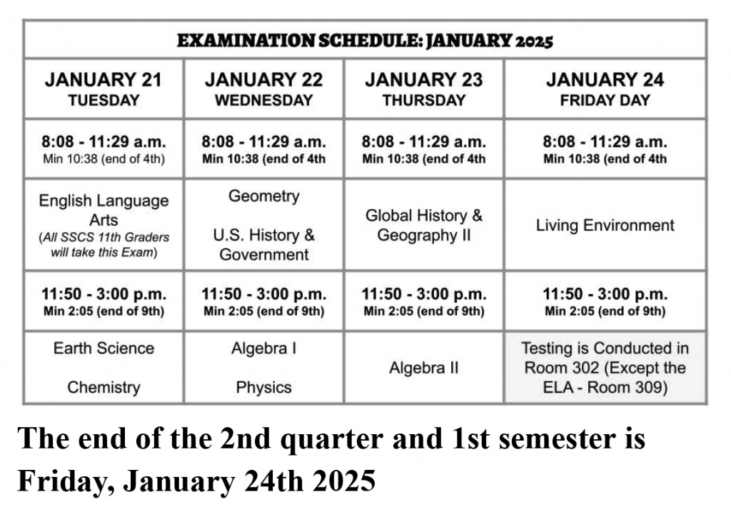 regents exam schedule